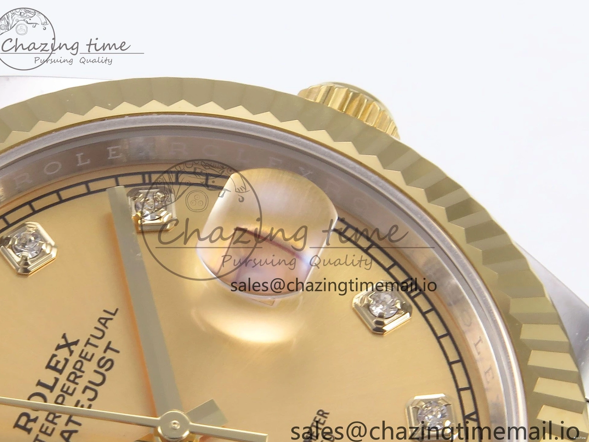 MiroTime 1229 DateJust 41 126333 EWEF Best Edition YG Diamonds Dial on SS YG Oyster Bracelet A Minimalist 973